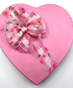 One Pound Pink with Pink Ribbon Heart Shaped Box